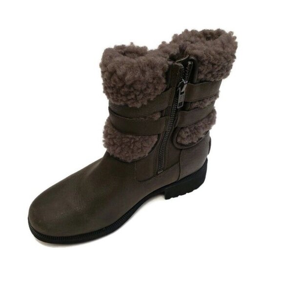 UGG Blayre IV Sz 6 Leather Sheepskin Boots Waterproof 1108131 Slate Olive Green - Picture 3 of 8